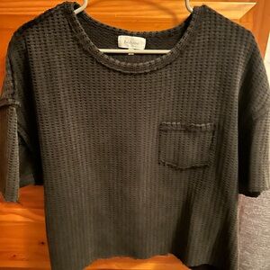 Bohme Black Knit Short Sleeve Top